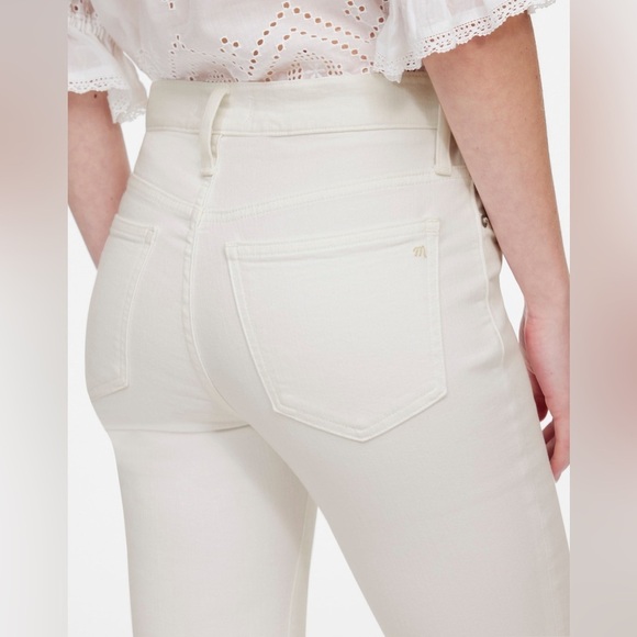 Madewell Women’s Kick Out Crop Jeans Mid-Rise NI961 Size 23 In Pure White NWT - Picture 5 of 7